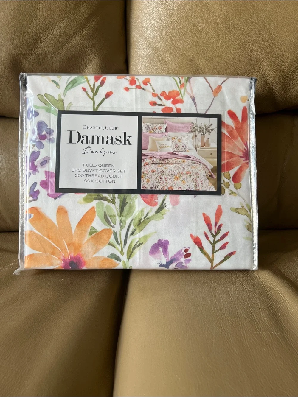 Charter Club Damask Designs Wildflowers Queen Duvet Cover Set